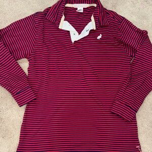 The Beaufort Bonnet Company Red and Blue Striped Polo